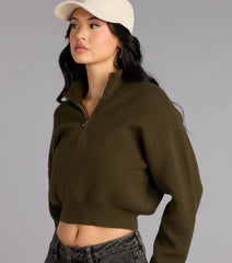 Season Shift Mock Neck Crop Sweater