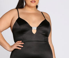Plus Rhine It Up Satin Mini Dress