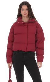 Puffer Jacket in Deep Red