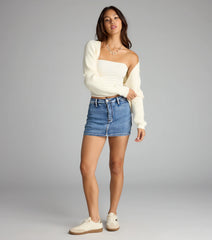 Cute But Casual Bow Knit Bolero