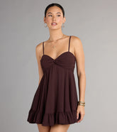 Perfectly Pretty Tie Back Chiffon Babydoll Dress