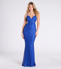 Erin V-Neck Mermaid Sequin Beaded Formal Dress