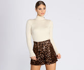 Ribbed Knit Turtleneck Top