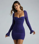 Tracey Mesh Faux Pearl Bodycon Party Dress