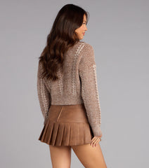 Cuddle Up Collared Cable Knit Sweater