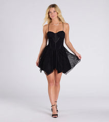 Turn On The Charm Corset Lace Skater Mini Dress