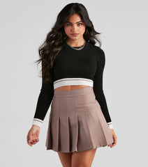 Sport Your Stripes Crop Sweater