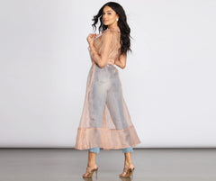 Sheer Luminosity Organza Trench Coat
