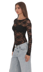 Sheer Lace Top in Black
