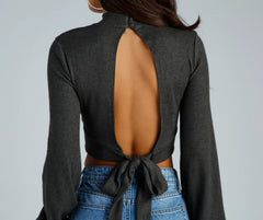 Keyhole Cutie Waffle Knit Crop Top