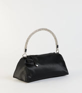 Petite Luxe Rhinestone Handle Satin Bag