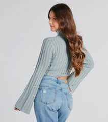Quite A Bell Sleeve Crop Sweater