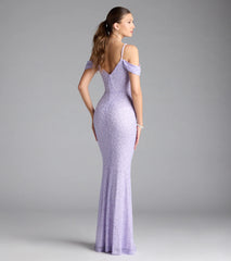 Faye Cold Shoulder Mermaid Beaded Formal Dress