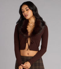 Cozy Tease Removable Faux Fur Cardigan