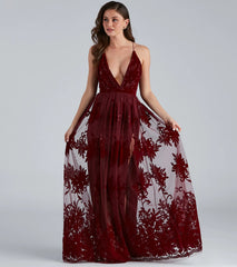 Morgan Formal Flocked Velvet Dress
