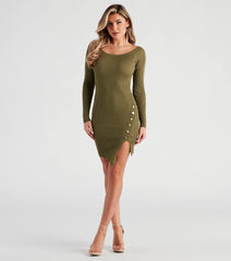 Snap It Scoop Neck Sweater Dress