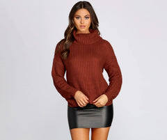 Open Back Turtleneck Sweater
