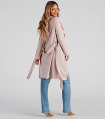 In Business Crepe Tie-Waist Duster