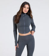 At Your Leisure Zip-Up Crop Jacket