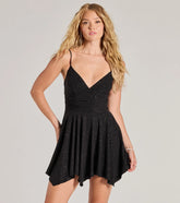 Show Up Sparkling Glitter Knit Skater Dress