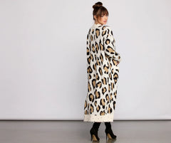 Stylishly Spotted Leopard Print Duster