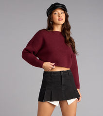 Everyday Chic Boat Neck Crop Sweater