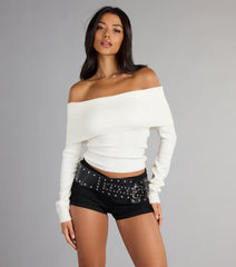 Chic Stroll Off-The-Shoulder Sweater
