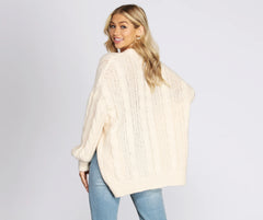 Layered Cutie Cable Knit Cardigan