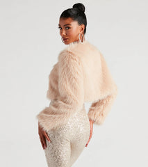 Style Diva Faux Fur Crop Jacket