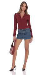 Tailored Collar Shirt in Burgundy