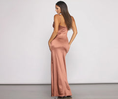 Nikita Formal High Slit Satin Dress