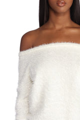 Snowy Vibes Fuzzy Pullover Top