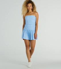 Covetable Charm Strapless Mini Skater Dress