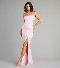 Gabriella Floral Embroidered Tie Back Formal Dress