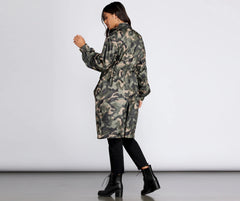 Long Line Camo Anorak Windbreaker