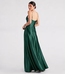 Anya Satin Sleeveless A-line Formal Dress