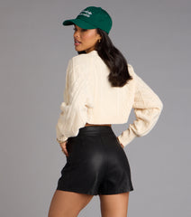 Wrapped In Cozy Cable Knit Bolero