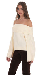 Oversized Knit Off Shoulder Jumper in Cream
