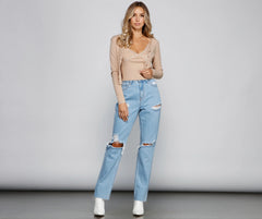 Chic Lace Detail Cropped Cardigan