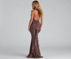 Linda Formal Glitter Ruffled Dress