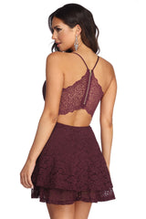 Lace Appeal Layered Skater Dress