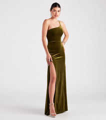Maria Formal Velvet A-Line Long Dress