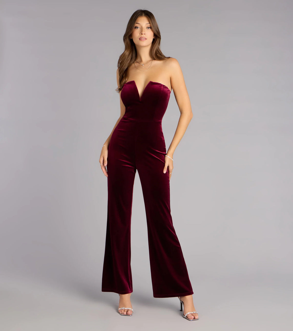 Enchanted Hour Velvet Plunge Jumpsuit
