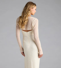 Luxe Layer Beaded Sheer Mesh Bolero