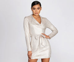 Dazzling Doll Glitter Trench Dress