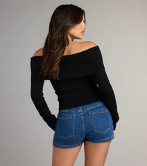 Chic Stroll Off-The-Shoulder Sweater