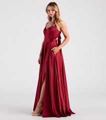Emilie Satin Tie-Back A-Line Formal Dress