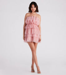 Alisa Glitter Tulle Short Party Dress