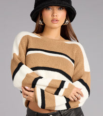 Laidback Cutie Striped Knit Sweater