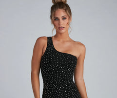 Sparkle And Rhine Mesh Mini Dress